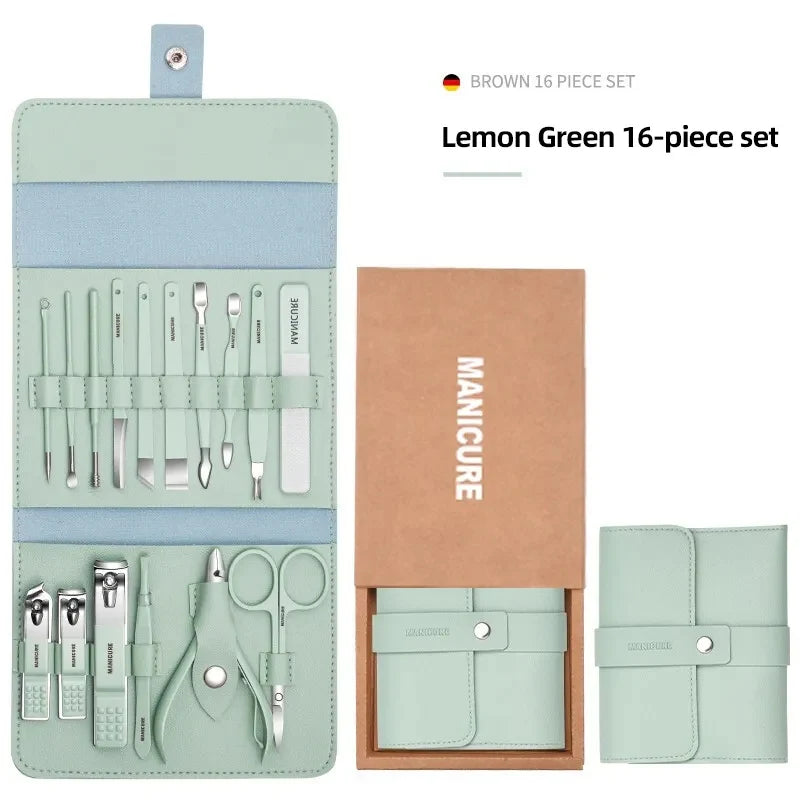 16 PCs Nail Clipper/Manicure & Pedicure Kit-Rose