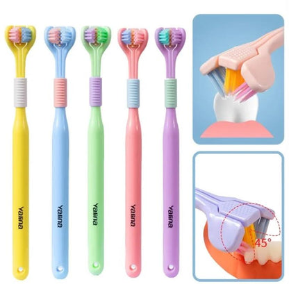 Three-Sided Soft Toothbrush