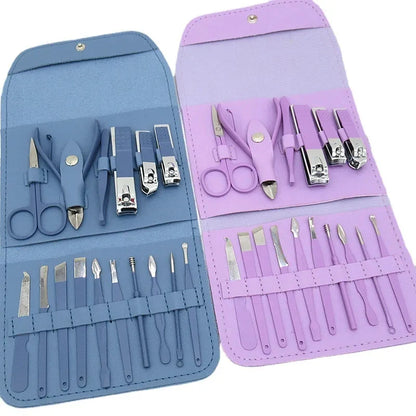 16 PCs Nail Clipper/Manicure & Pedicure Kit-Rose
