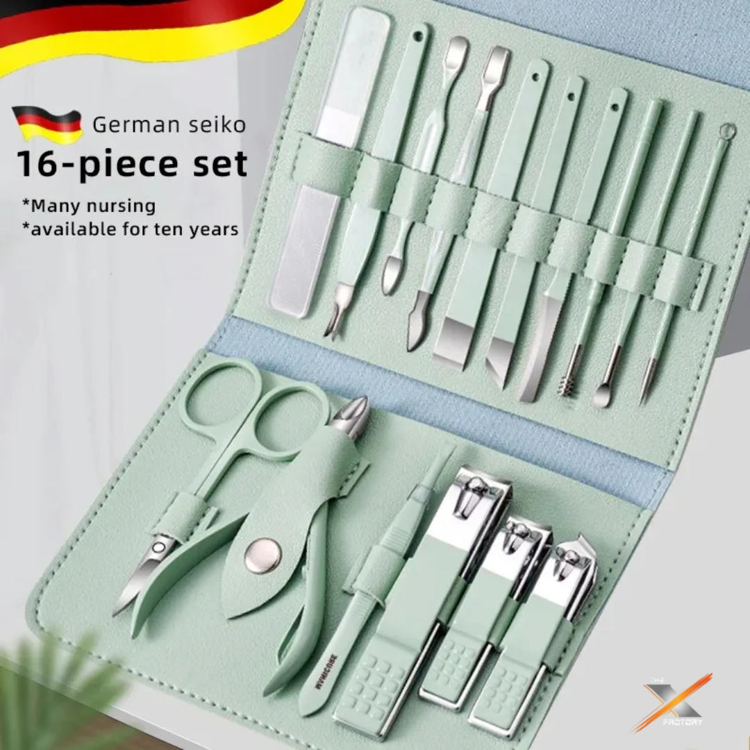 16 PCs Nail Clipper/Manicure & Pedicure Kit-Rose