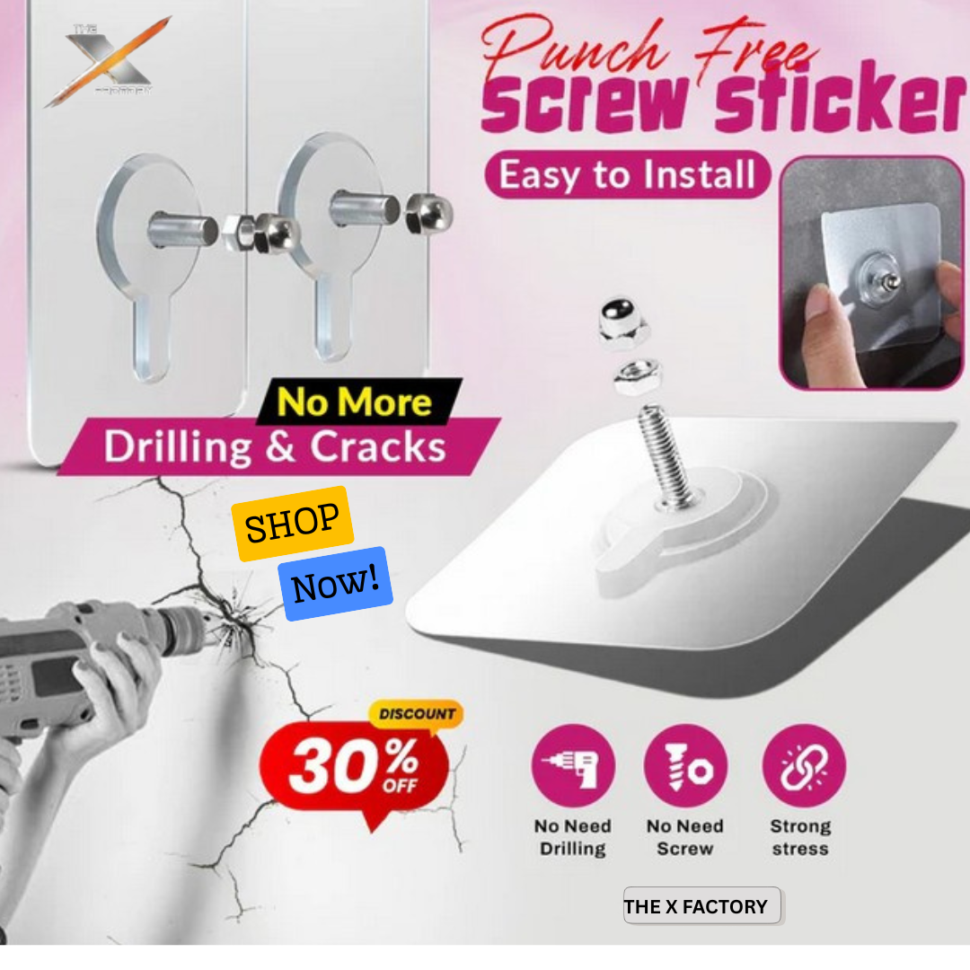 Punch-Free Screw Stickers